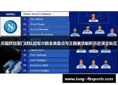 历届欧冠豪门球队冠军次数全景盘点与王朝更迭解析历史演变纵览